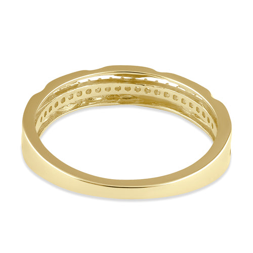 14K Solid Gold 3-in-1 CZ Stackable Rings for Women - Elegant Cubic Zirconia Wedding Band Set, Anniversary Gift, Everyday Jewelry for Stacking & Layering