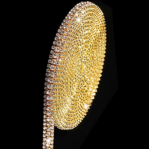 White Rhinestone with Gold Base