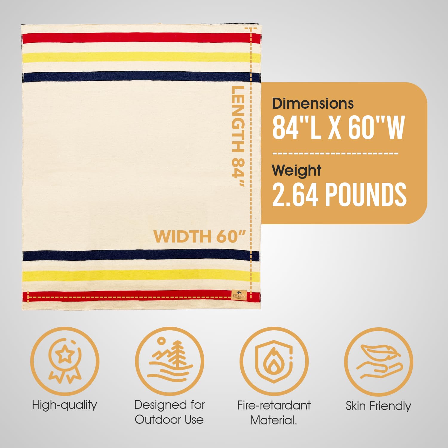 Premium 100% Wool Blanket - 60