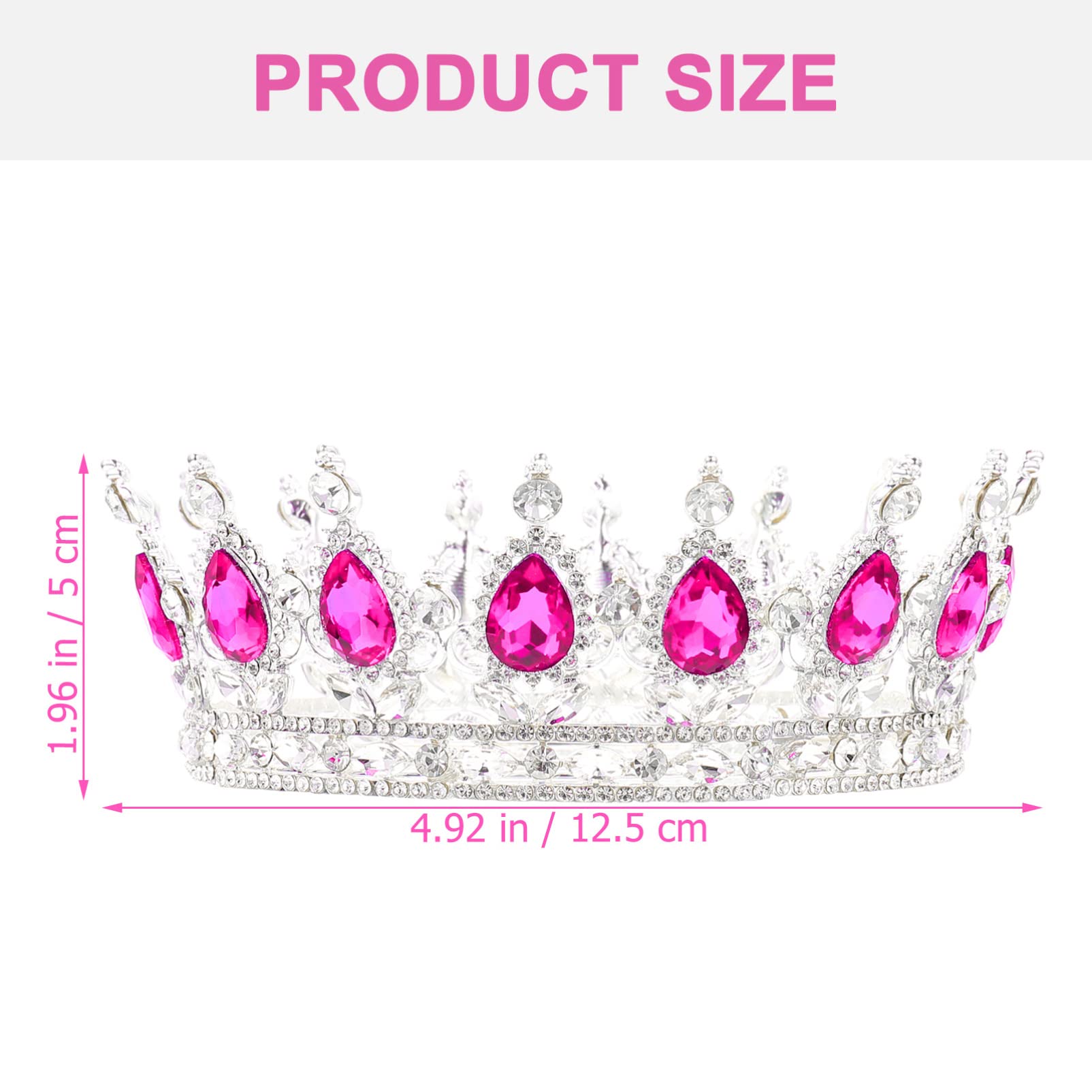 Baroque Rhinestone Tiara Headband for Women & Girls - Elegant Princess Birthday Hair Accessory, Queen Headdress Headwrap - Perfect for Weddings, Parties, Pageants (12.5x12.5cm)
