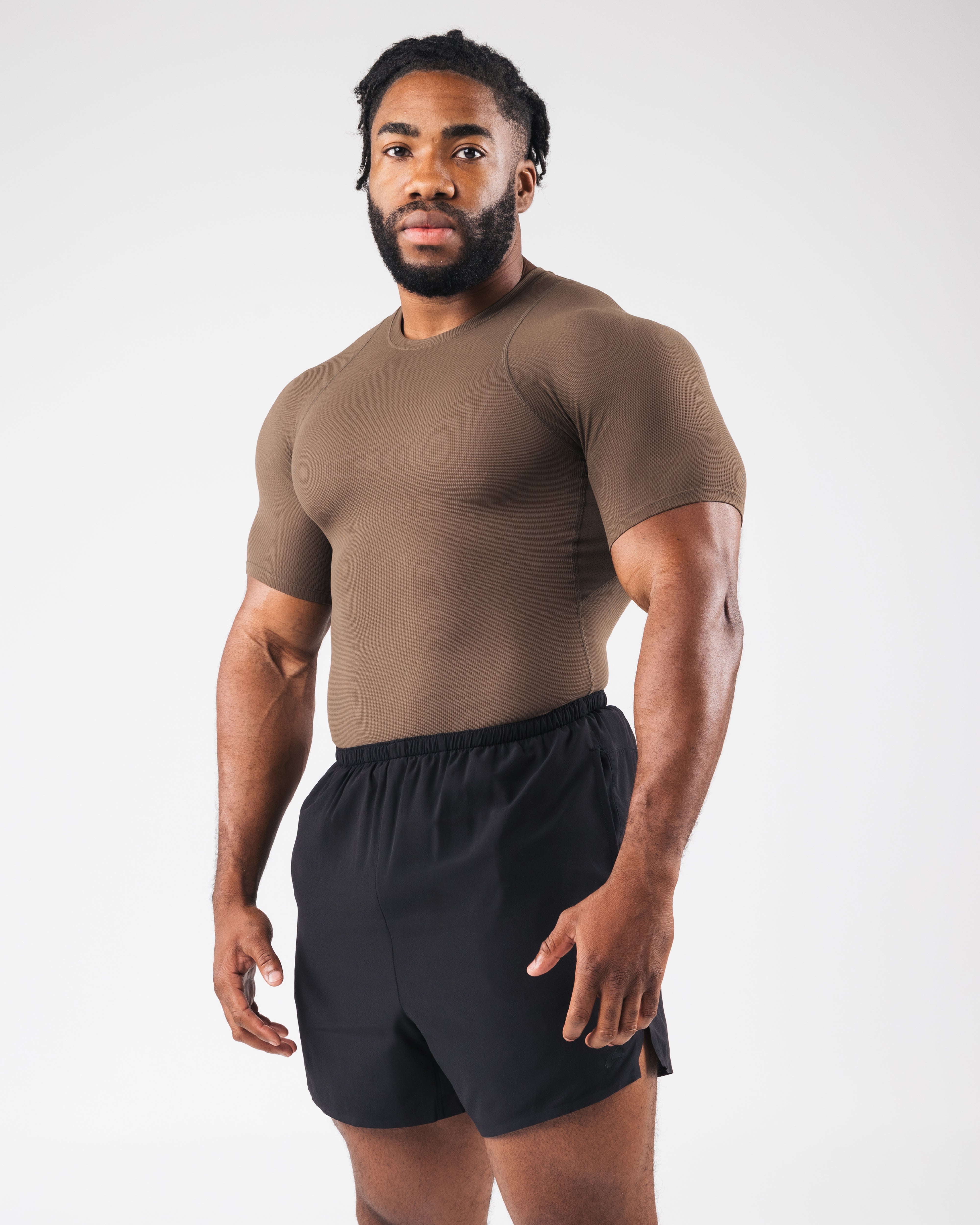 Power Short Sleeve T-Shirt for Men - Comfortable & Breathable Carob Brown Casual Tee - Perfect for Gym, Workout, Running & Everyday Wear