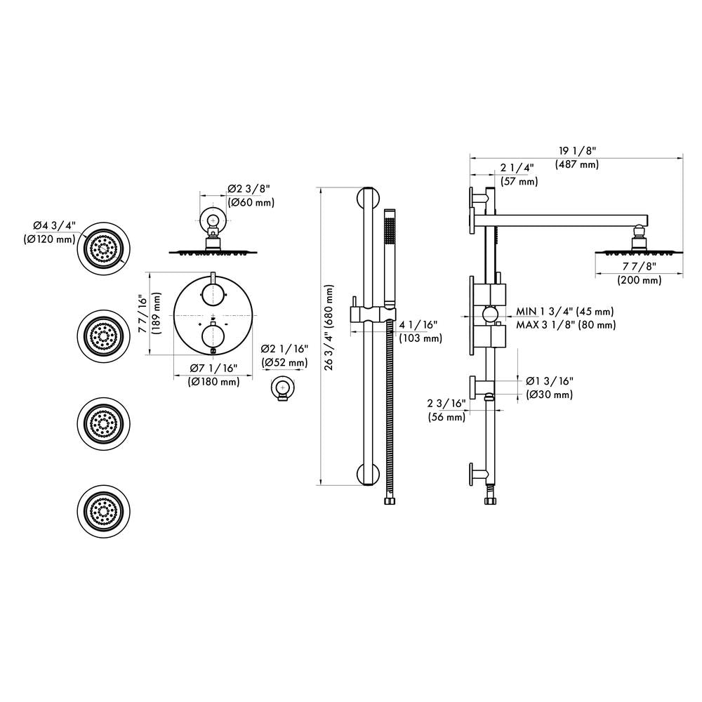 ZLINE Emerald Bay Thermostatic Shower System with 6 Body Jets in Polished Gold - Luxury Rainfall Showerhead & Handheld Sprayer for Spa-Like Bathroom Experience (EMBY SHS T3 PG) - Perfect for Master Bathrooms & Home Renovations