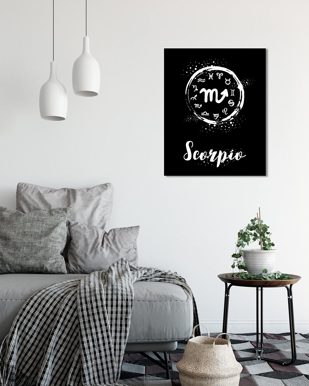 Scorpio Zodiac Sign Wall Art - Boho Astrology Decor for Women, 32x40 Ready to Hang Canvas Poster - Perfect for Bedroom, Living Room & Office Decor