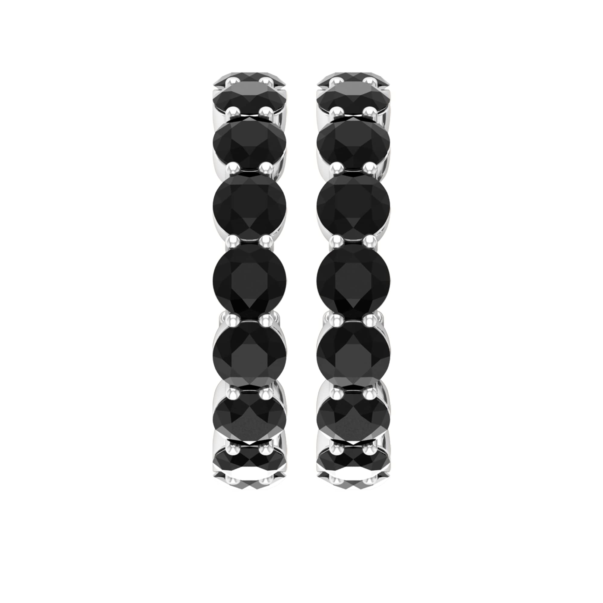2.25 CT Black Onyx Half Hoop Earrings for Women - 14K Solid Gold Minimalist Dainty Hoop Earrings - Elegant Everyday Jewelry for Work, Date Night & Special Occasions