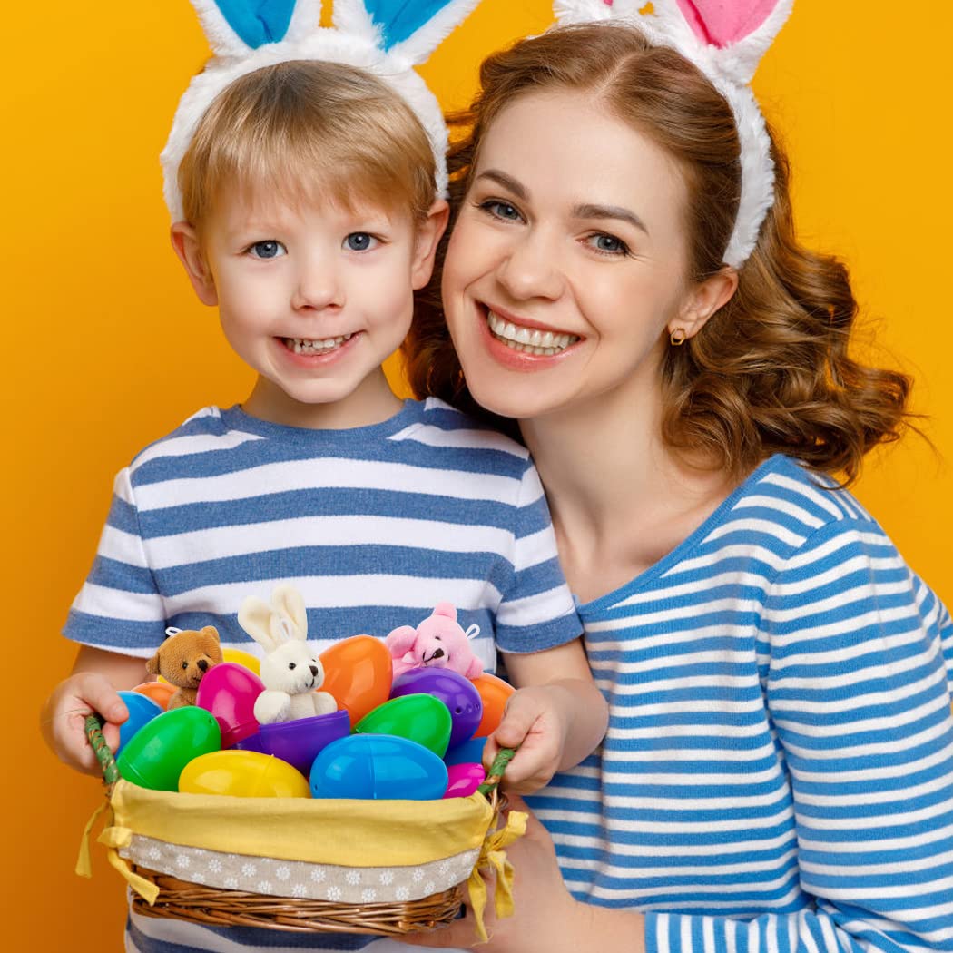 12 Pack NEWBEA Prefilled Easter Eggs with Stuffed Bunny Toys - 3.15