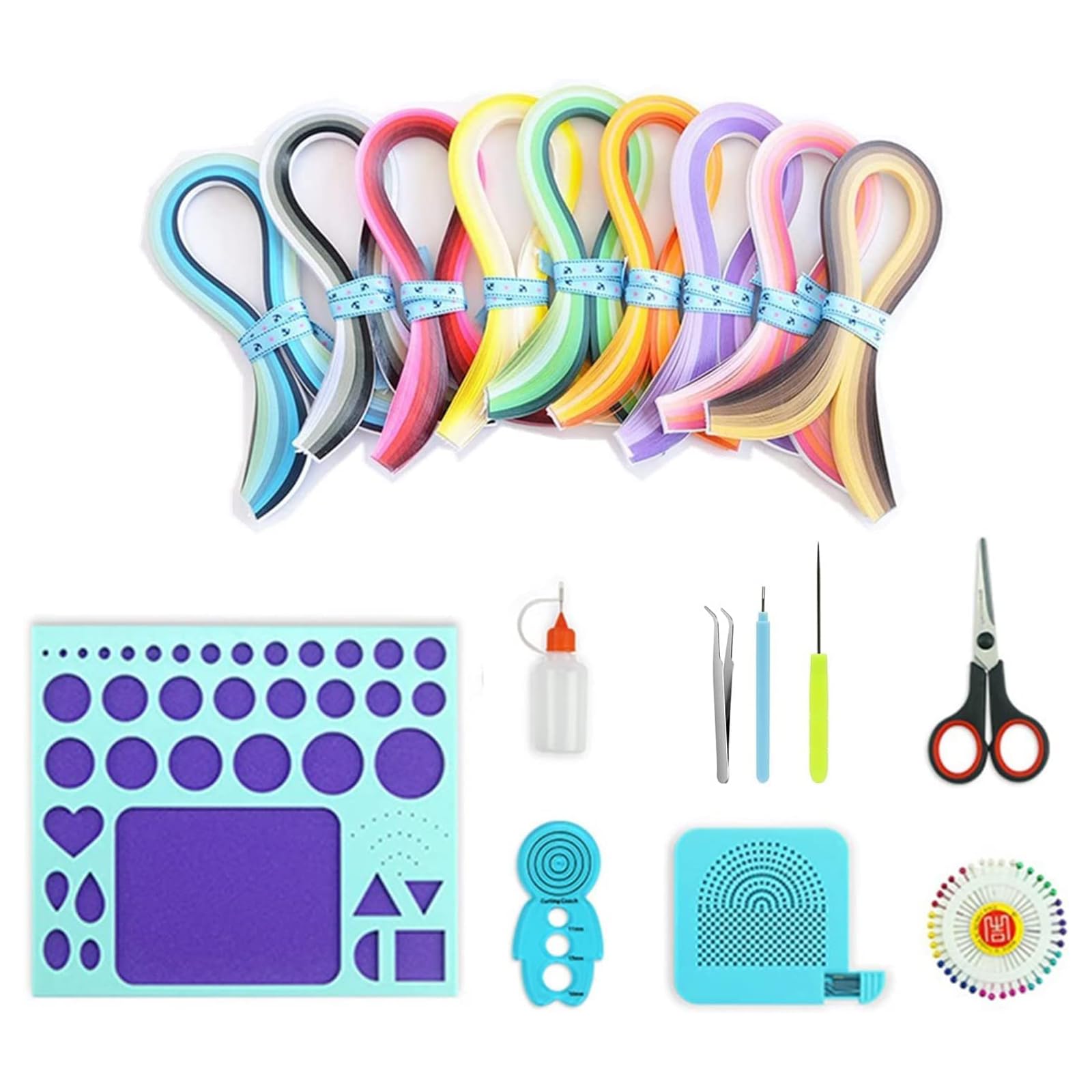 36 Colors 900 Strips 3MM Quilling Paper Set for Beginners - Includes Quilling Template Board, Comb, Curling Coach & Slotted Pen - Perfect for DIY Greeting Cards, Scrapbooking & Home Decor Crafts