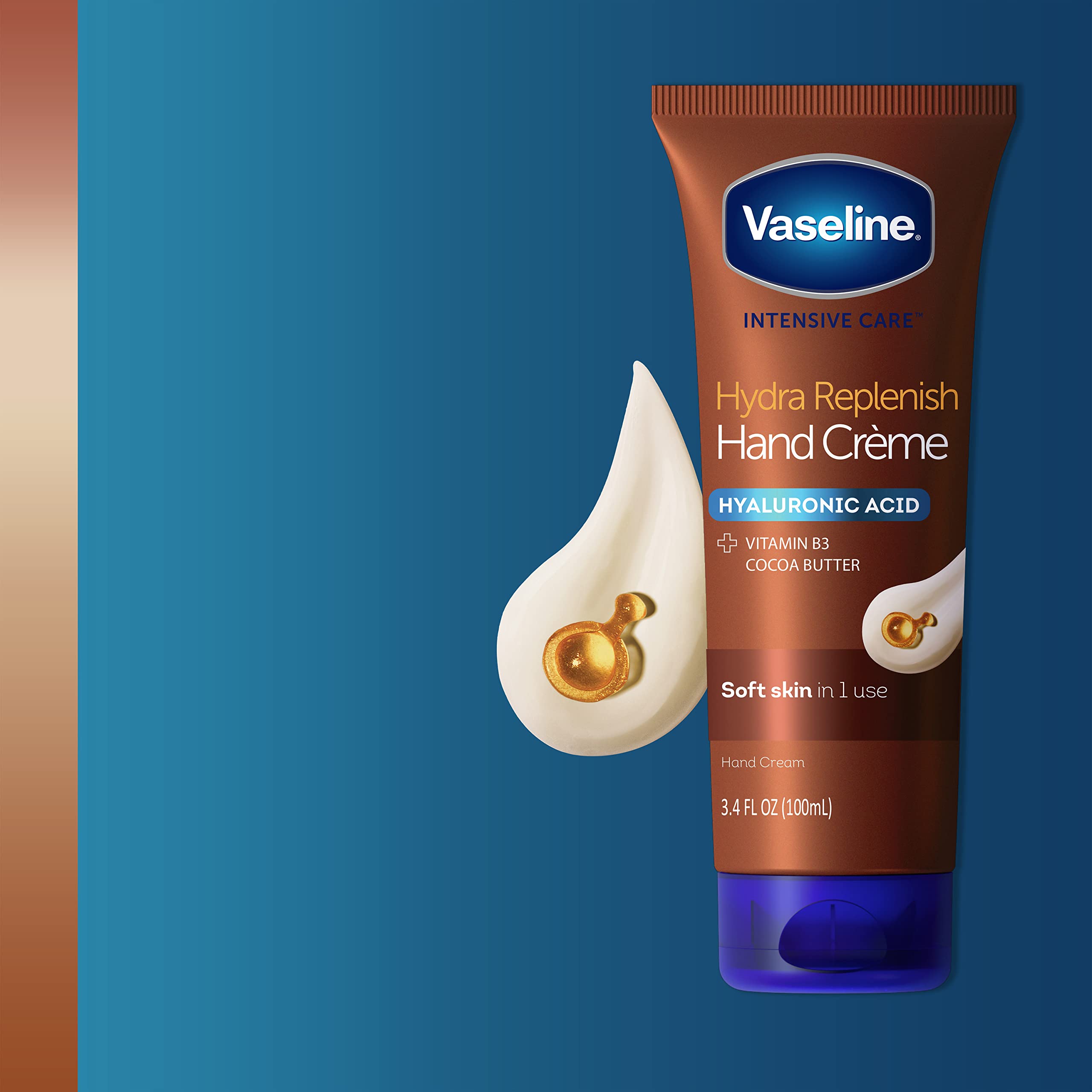 Vaseline Intensive Care Hand Cream for Dry Hands - Hydrating Moisturizer with Hyaluronic Acid, Vitamin B3 & Cocoa Butter - 3.4 oz (6 Pack) - Perfect for Winter Care, Cracked Skin & Overnight Repair