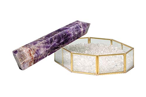 8-Inch Rare Large Natural Amethyst Quartz Crystal Point Gemstone - Energy Healing Obelisk Tower for Meditation, Reiki & Home Decor