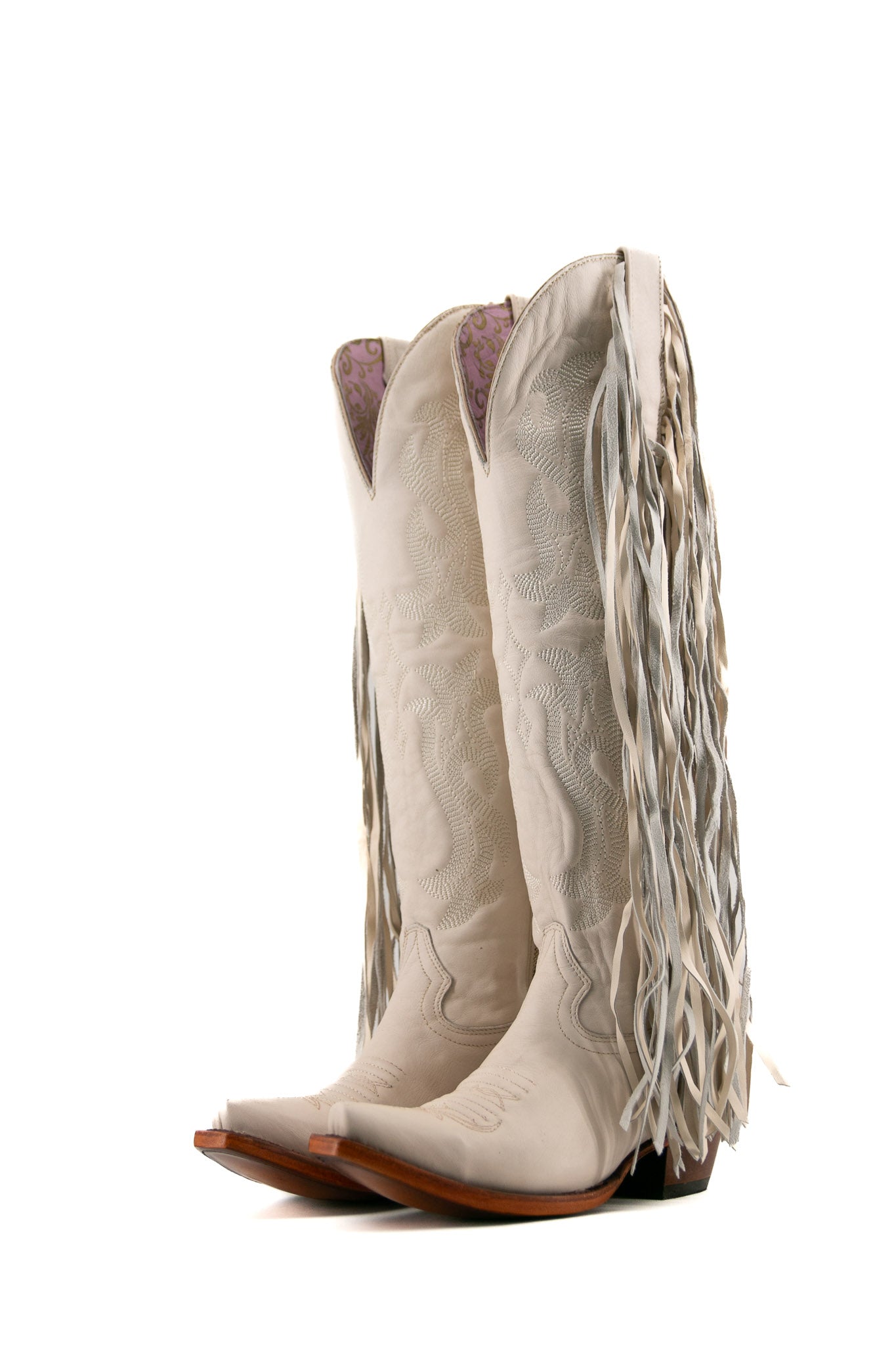 Maite Tall Fringe Snip Toe Cowgirl Boots for Women - Western Style Leather Riding Boots with Decorative Fringe | Perfect for Country Music Festivals, Rodeos & Western Fashion Outfits