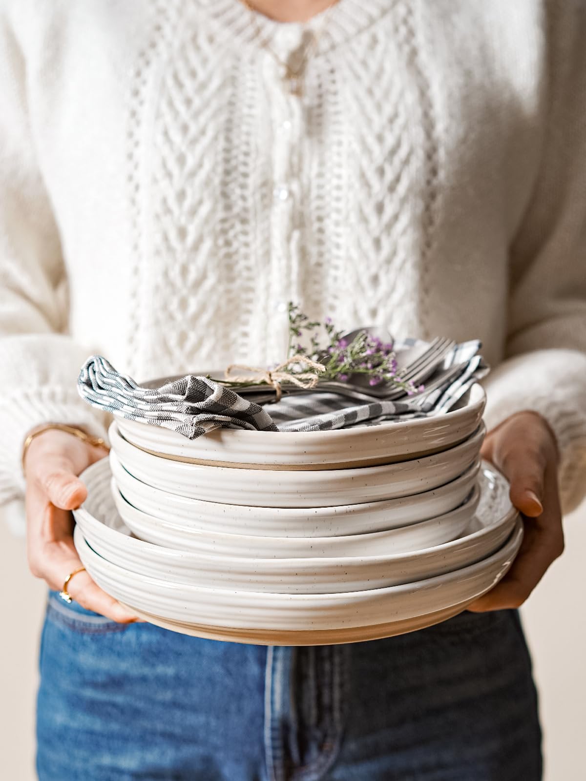 LE TAUCI 8-Inch Salad Plates Set of 4 - Ceramic Appetizer & Dessert Plates, Microwave & Dishwasher Safe, Elegant Arctic White - Perfect for Dinner Parties, Housewarming Gifts & Wedding Presents