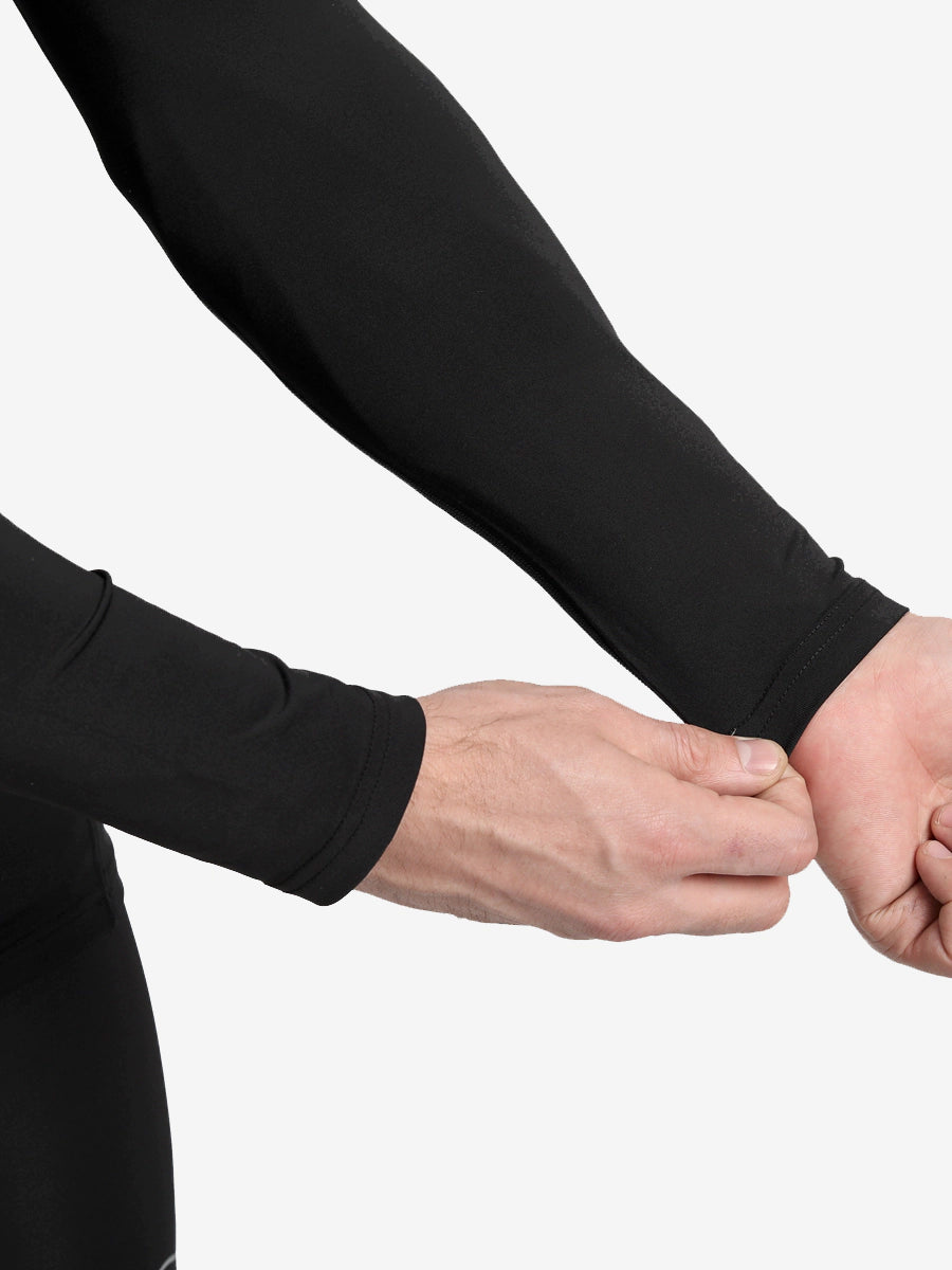 Shrey Intense Compression Long Sleeve Top for Men & Women - Performance Workout Shirt, Moisture Wicking & Breathable - Black - Ideal for Gym, Running, Yoga & Sports Activities