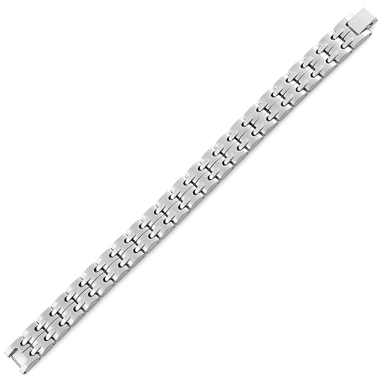 Premium Stainless Steel Groove Link Bracelet for Men & Women - Trendy Adjustable Chain Wristband for Casual, Office & Party Wear