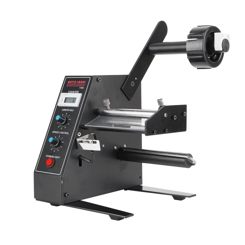 Electric Label Dispenser Machine 110V - Adjustable Speed, Auto Counting (0-999999), 4-140mm Label Width - Perfect for Warehouse, Retail & Shipping Labeling