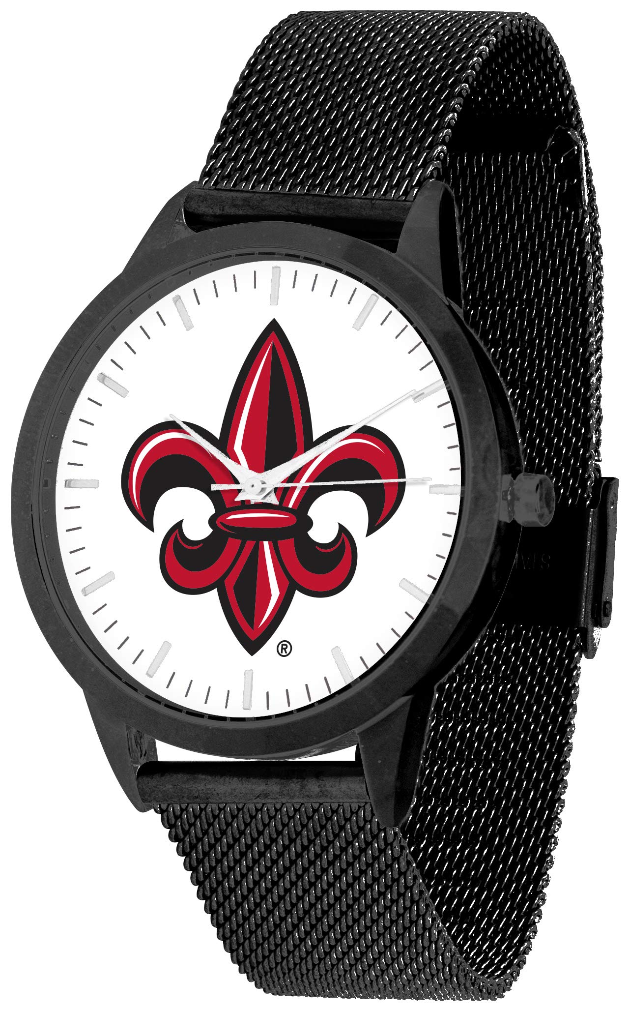 Louisiana Ragin' Cajuns Official Mesh Statement Watch - Black Band & Dial - Stylish Sports Fan Accessory for Men & Women - Perfect for Game Days, Tailgating & School Spirit Events