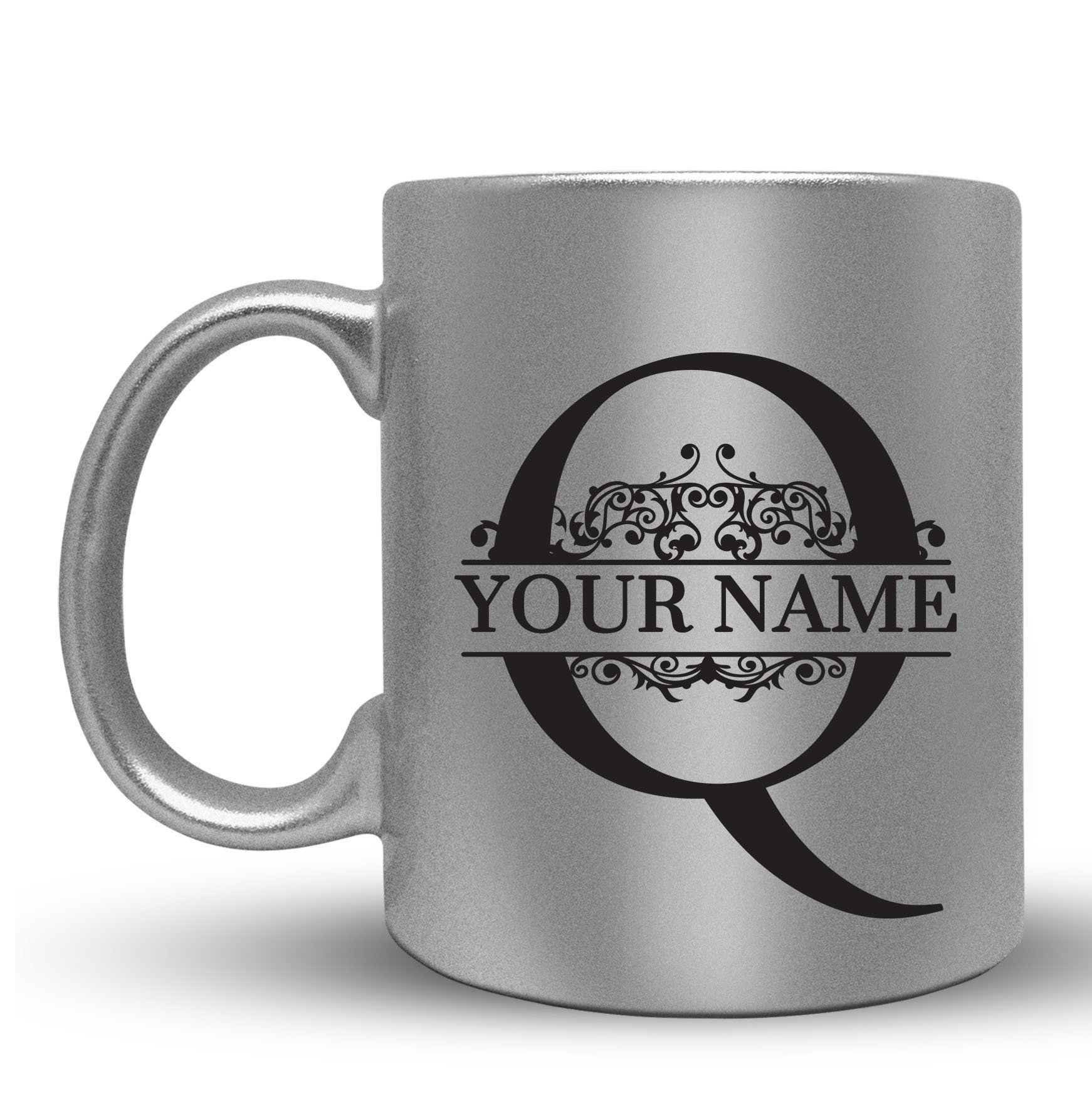 Personalized Monogram Coffee Mug - Custom Name Ceramic Cup - 11oz Coffee Cup for Office, Home & Gifts - Perfect for Hot & Cold Beverages