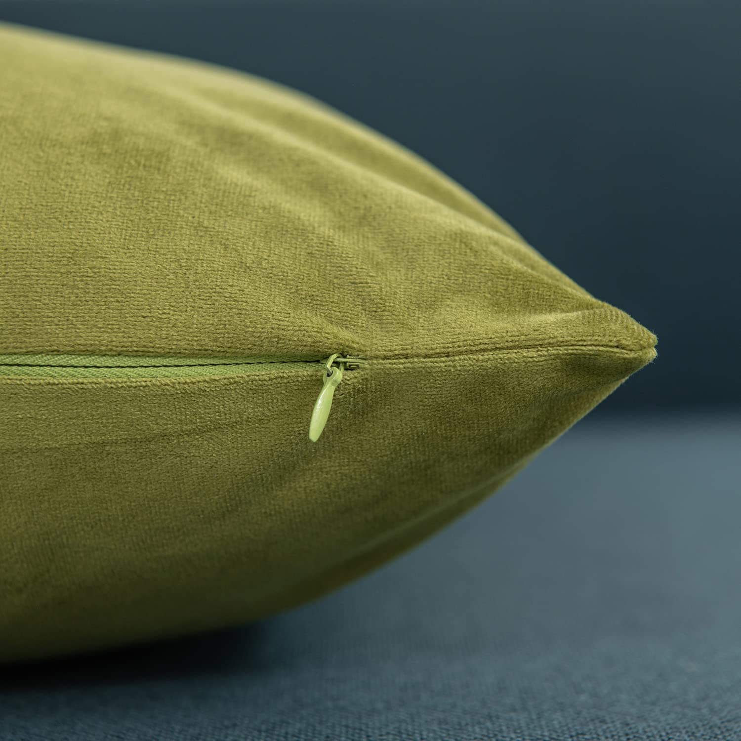 DEZENE 26x26 Inch Euro Pillow Covers Set of 2 - Soft Velvet Square Throw Pillow Cases for Couch, Sofa & Living Room - Oversized Decorative Pillow Shams in Chartreuse Green - Perfect for Home Decor, Cozy Reading Nook & Accent Pillows