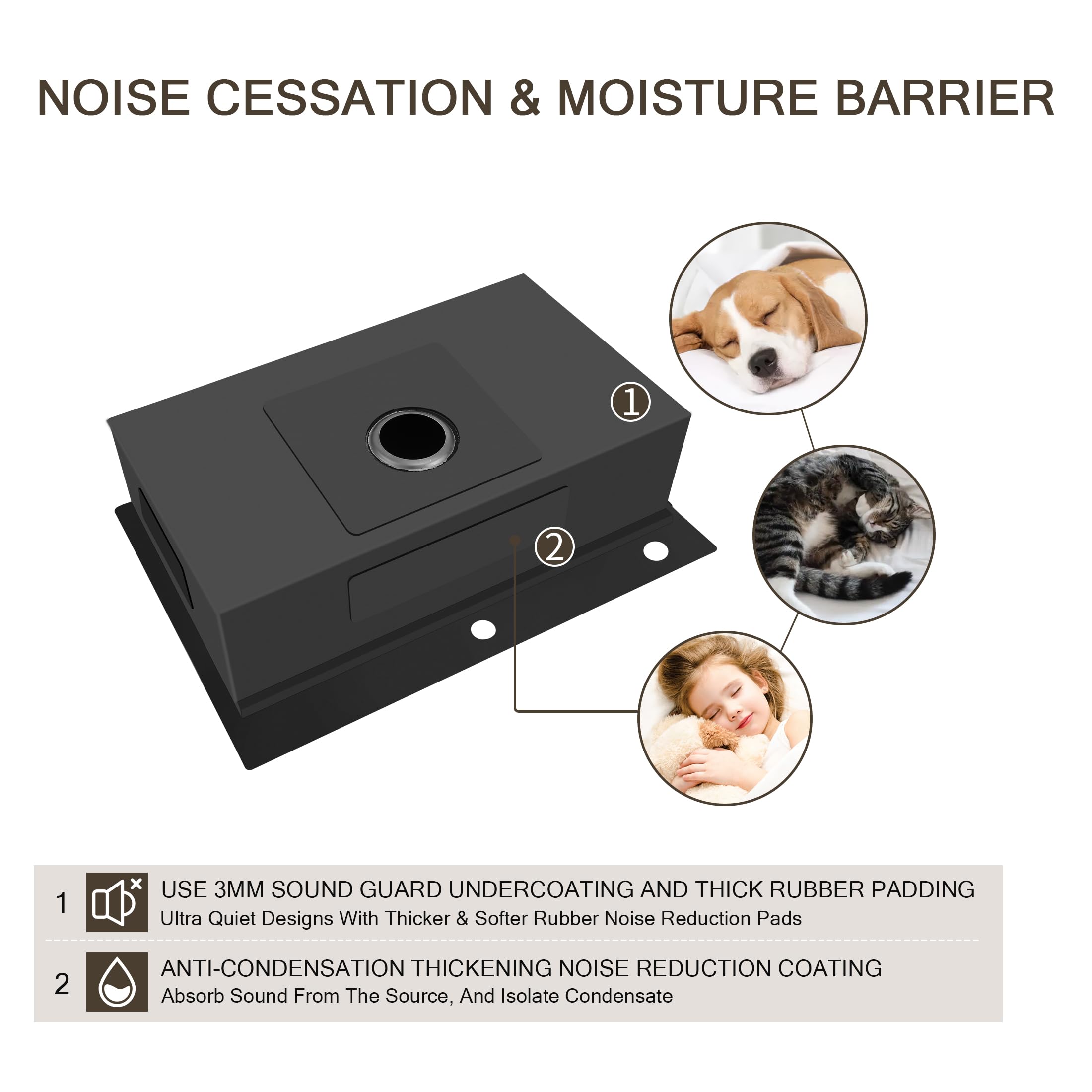 33 Inch Black Drop-In Kitchen Sink - 16 Gauge Stainless Steel Workstation Sink with Accessories - 33