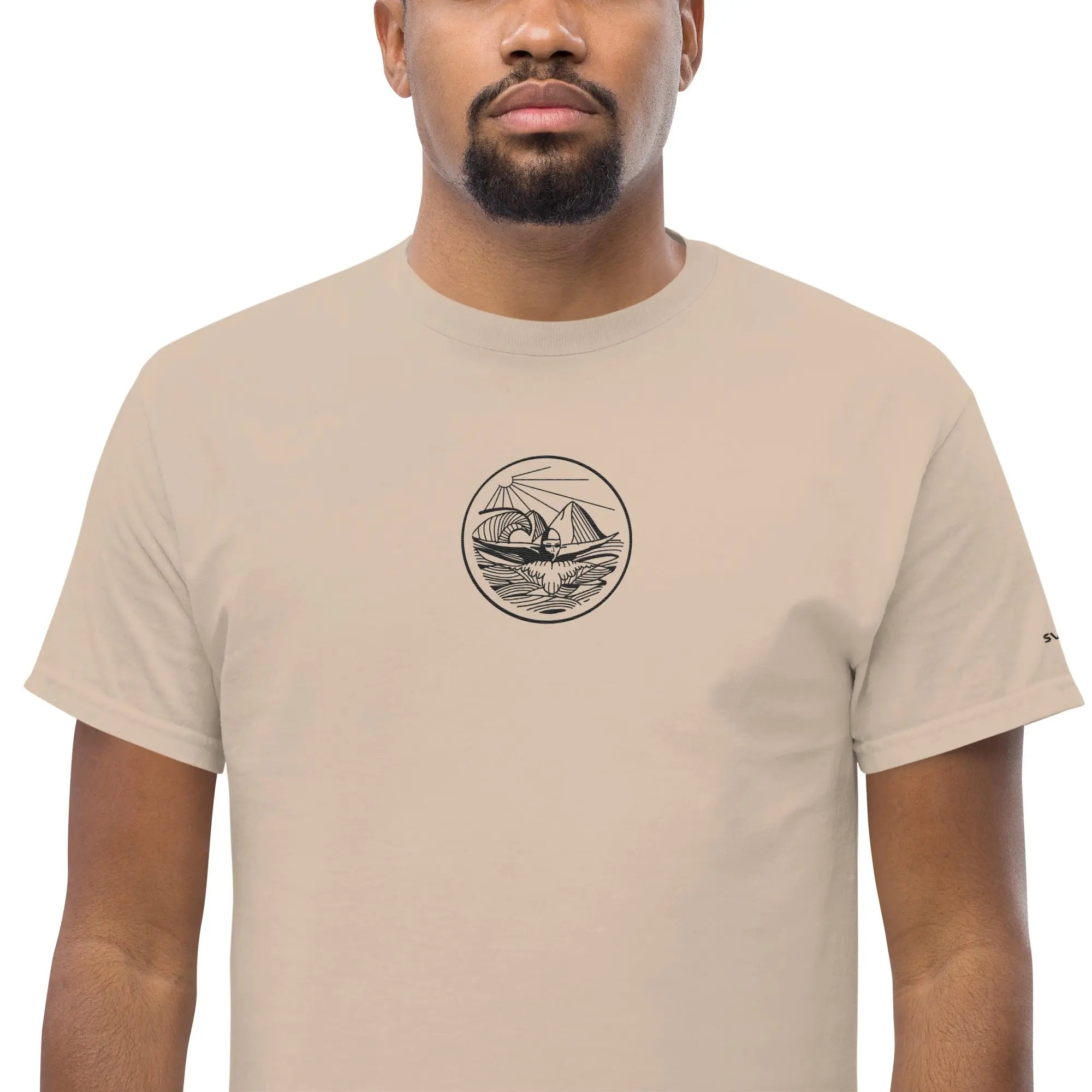 Designer Mountain Swimmer Graphic T-Shirt - Unisex Casual Tee for Men & Women | Perfect for Outdoor Adventures, Beach Trips, and Streetwear Fashion