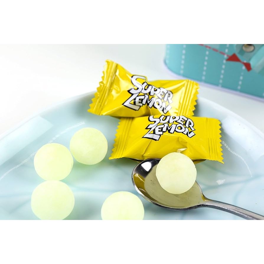 Nobel Super Lemon Sweet and Sour Hard Candy 88g - Tangy Citrus Flavor for Office Snacks, Party Favors & Travel Treats