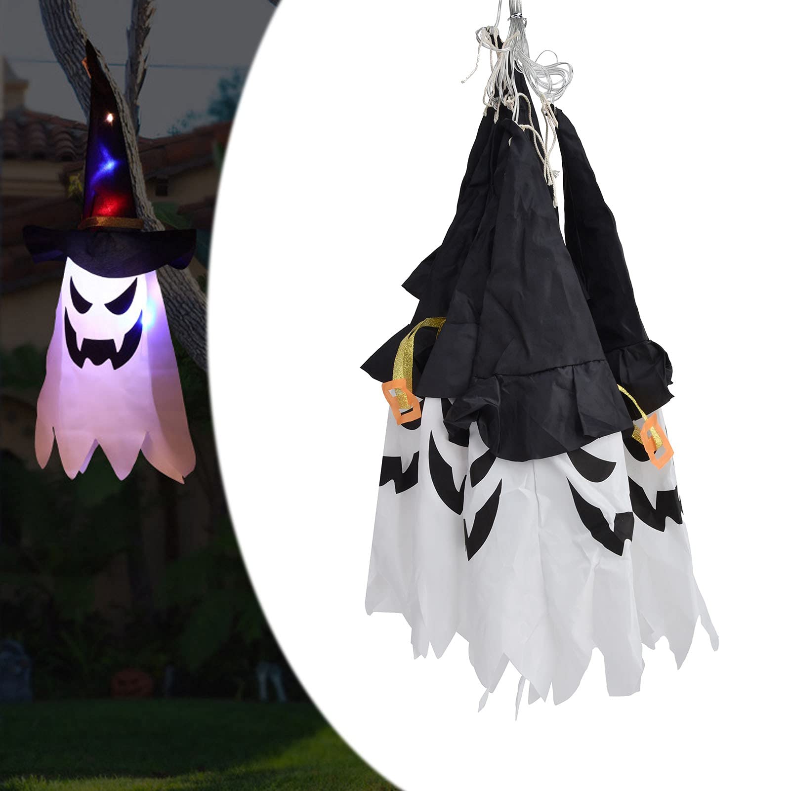 Colorful LED String Lights - Wizard Hat Hanging Lights for Halloween Party Decorations, Indoor Holiday Decor & Christmas Tree Lighting