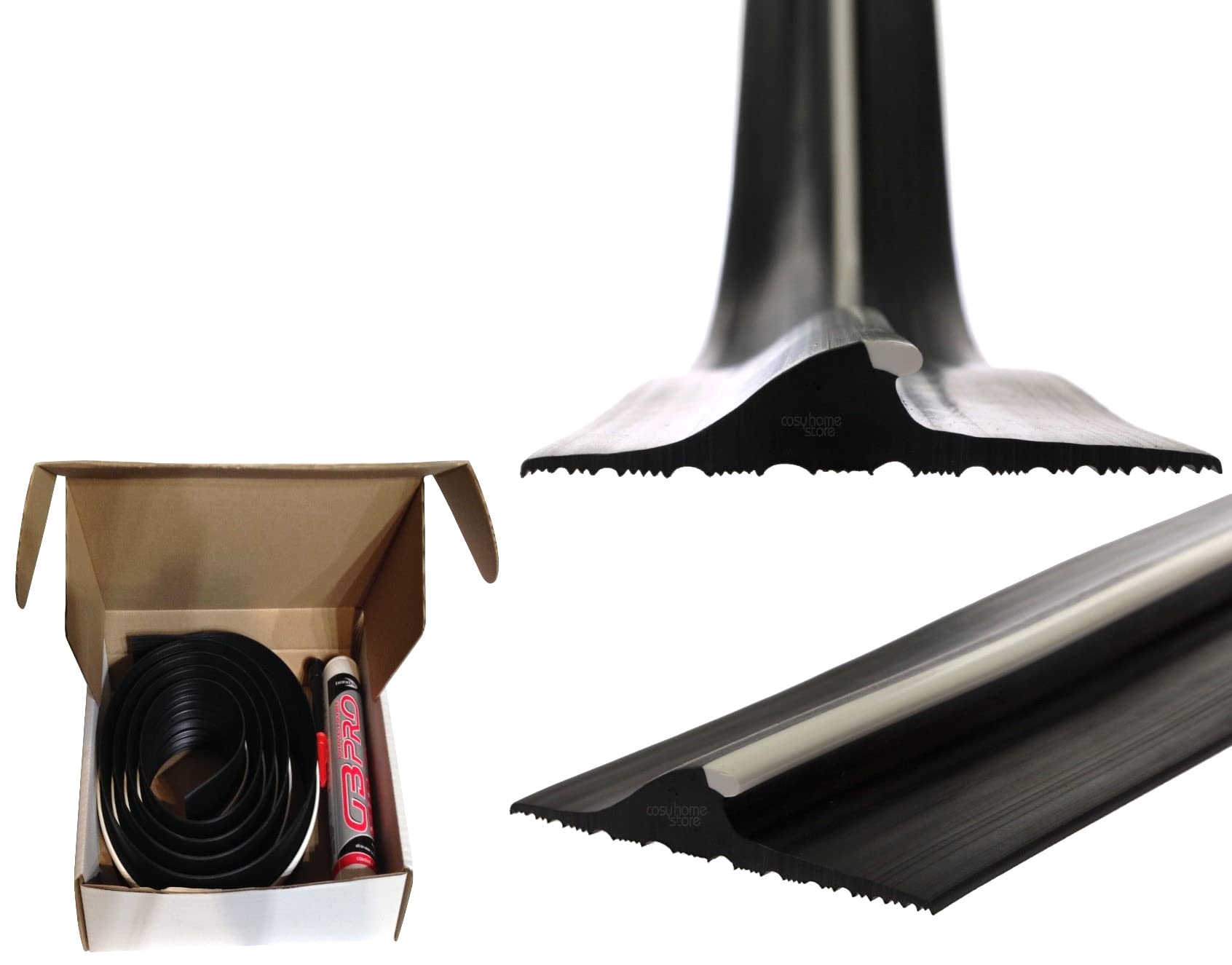 Stormguard 04SR5072515BL 2515mm Black Garage Floor Threshold Seal - Weatherproof & Durable Entryway Protection for Homes, Garages & Sheds