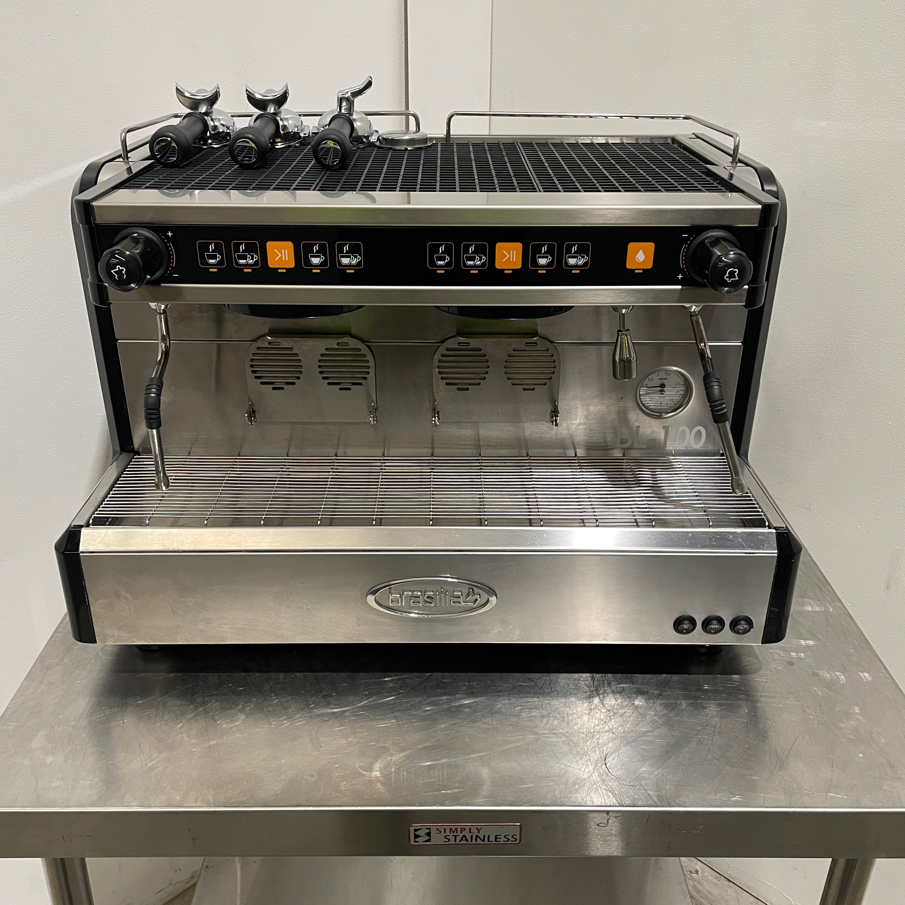 Brasilia BL 100 2 Group Commercial Coffee Machine for Restaurants & Cafes - Professional Espresso Maker with High Capacity