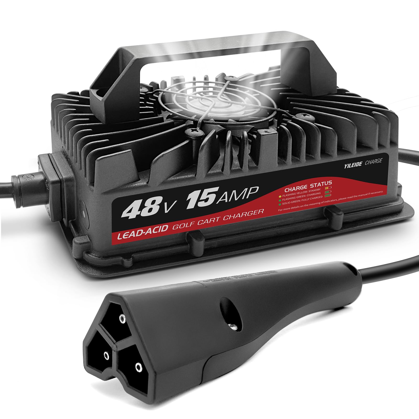 48V Golf Cart Battery Charger 15AMP for EZGO RXV & TXT - Fast Charging, Waterproof Design - Perfect for Golf Courses, Resorts & Residential Communities