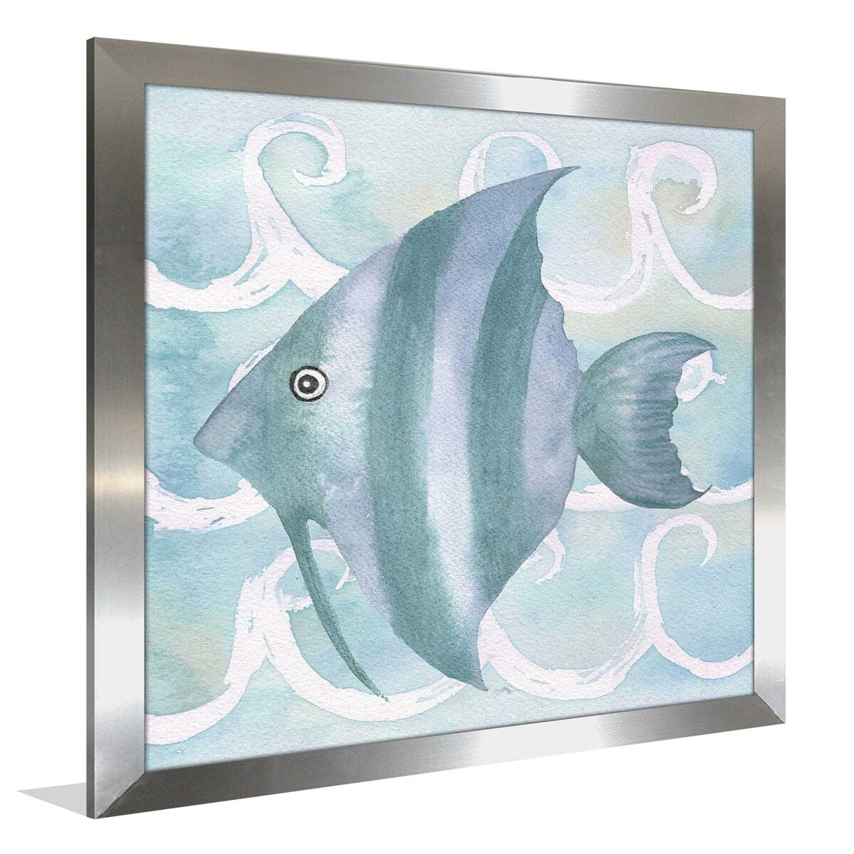 Azure Sea Creatures IV Square Acrylic Wall Art Print - Perfect for Beach House Decor, Ocean Theme Bedroom & Coastal Living Room