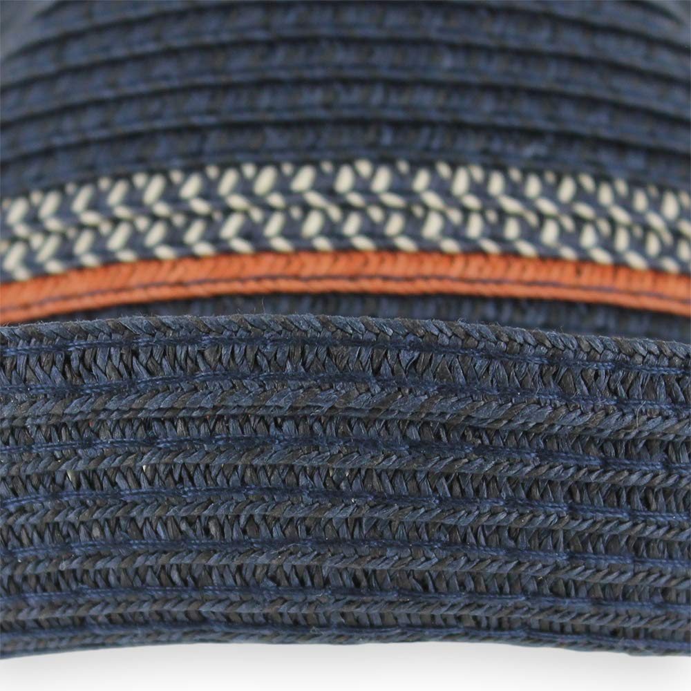 Straw Hat for Men & Women - Summer Dax in Black/Navy - XXL for Outdoor & Beach