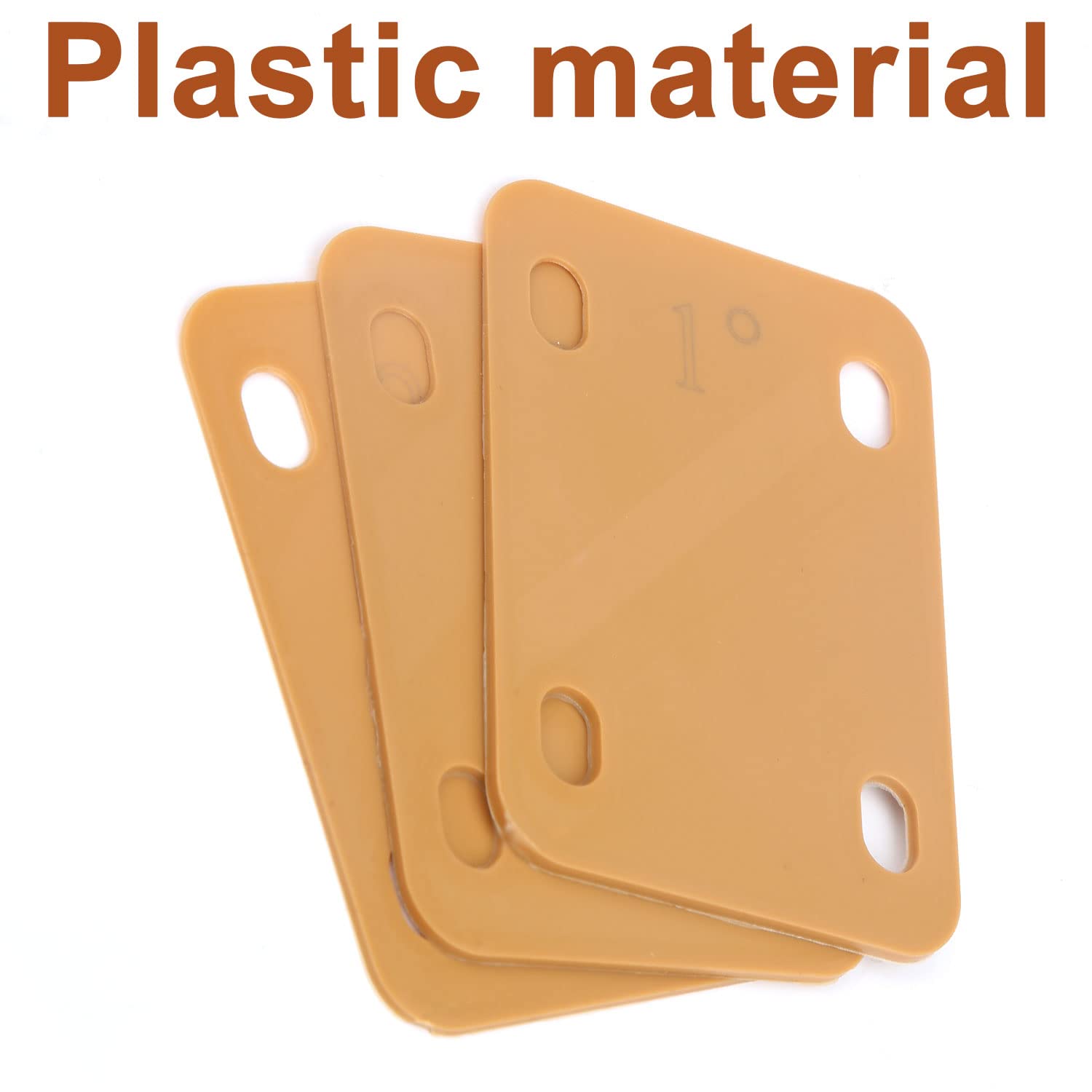 3-Pack Guitar Neck Shims for Bass & Electric Guitar - 0.25°, 0.5°, 1° Tapered Plastic Neck Plates for Protection & Repair (Khaki) | Perfect for Guitar Maintenance, Setup Adjustments & Neck Angle Correction