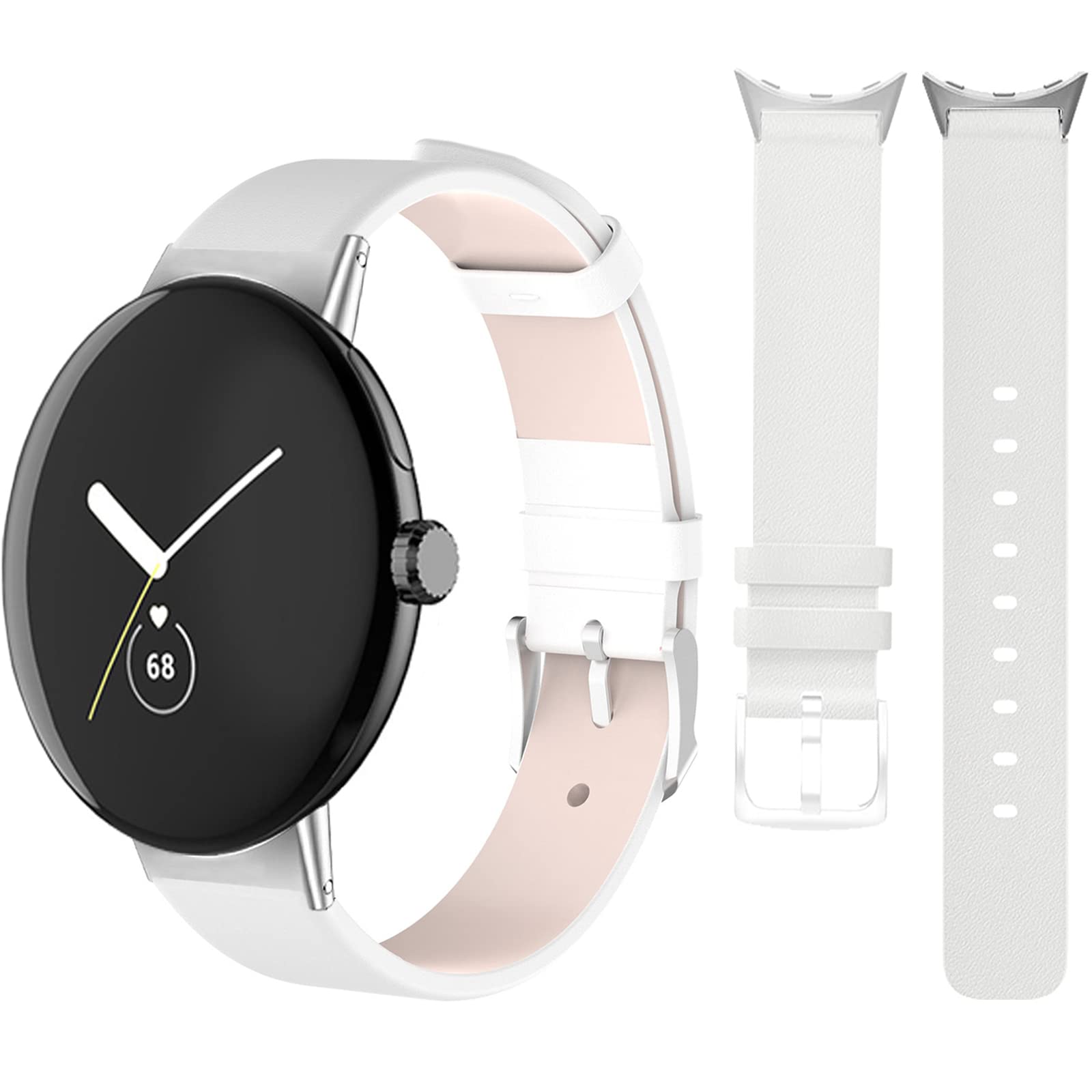 Premium Genuine Leather Replacement Band for Google Pixel Watch - Slim & No Gap Design, Women's Fashion Strap Accessory for Workout, Office & Everyday Wear