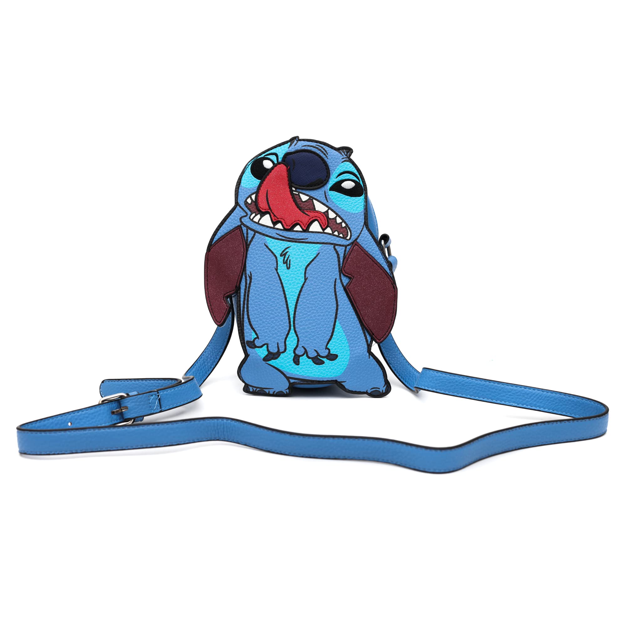 Disney Danielle Nicole Lilo & Stitch Die-Cut Crossbody Bag for Women - Cute Cartoon Character Shoulder Purse for Daily Use, Travel, and Cosplay