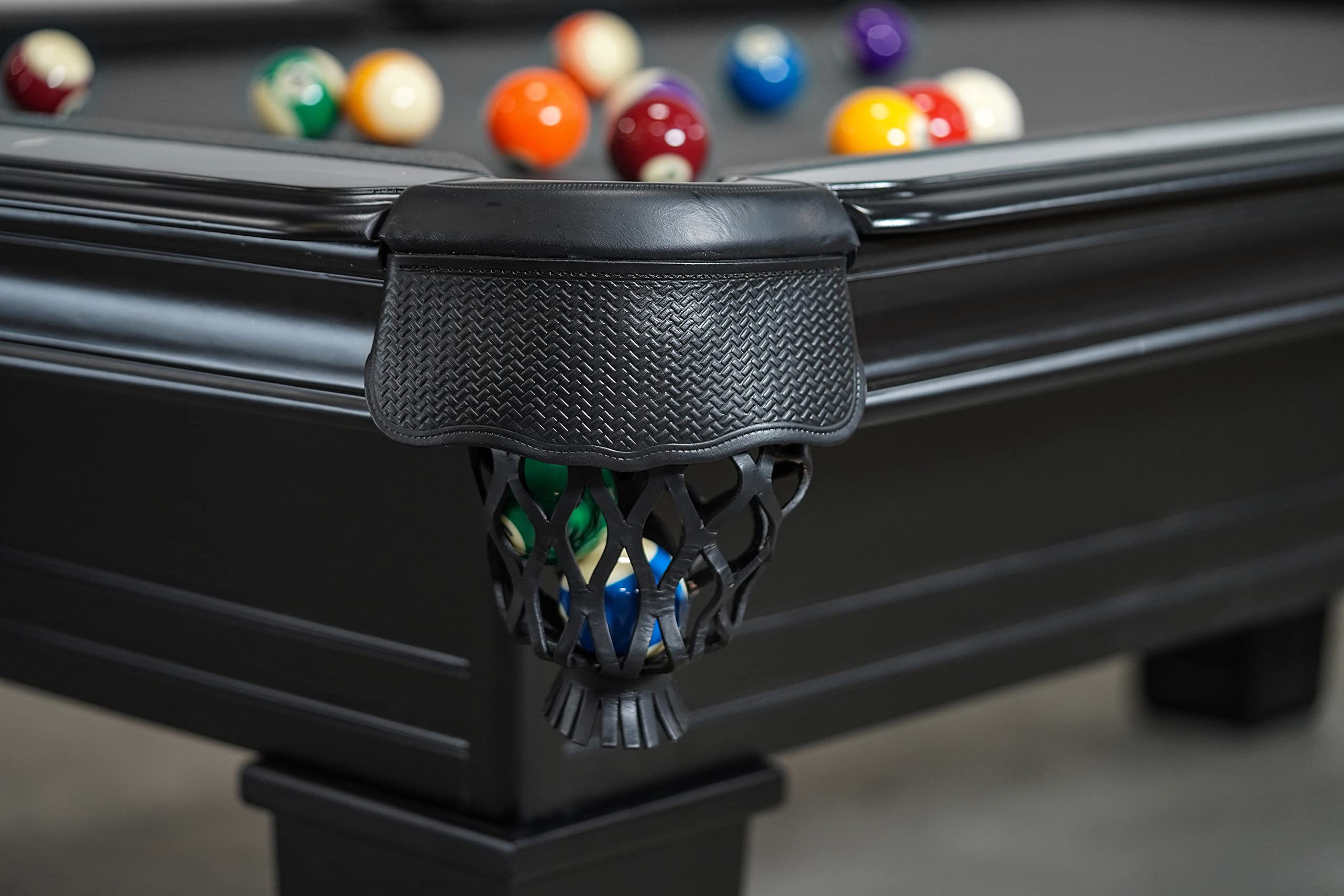 Empire USA 8FT Corona Slate Pool Table - Premium Black Stain Finish with Billiards Accessories for Home Game Rooms and Entertainment Spaces