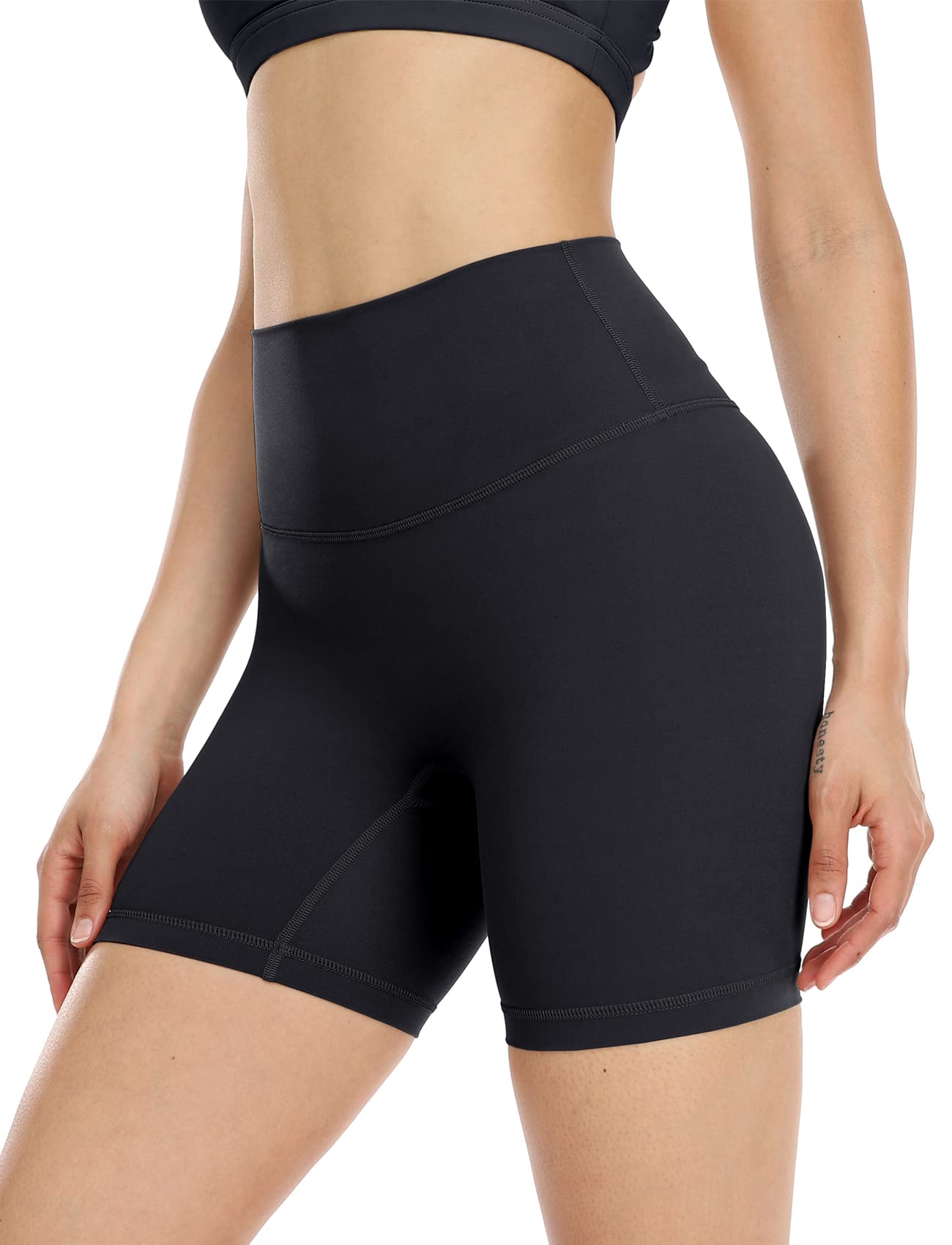 icyzone High Waisted Yoga Shorts for Women - Workout Running Gym Compression Spandex Biker Shorts | Perfect for Yoga, Running, Gym & Active Wear
