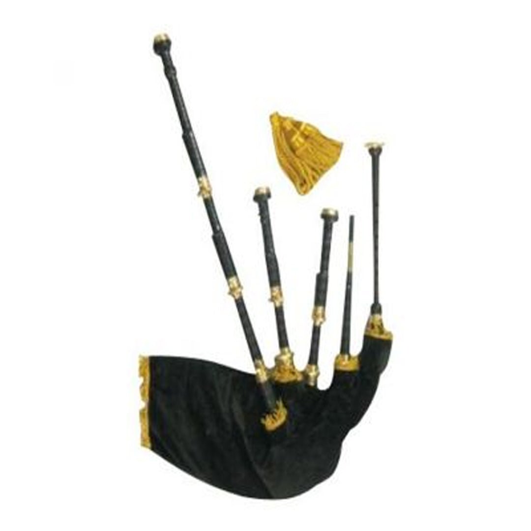 Premium African Blackwood Highland Bagpipe - 100% Gold Plated Finish | Professional Scottish Musical Instrument for Performances, Weddings & Cultural Events