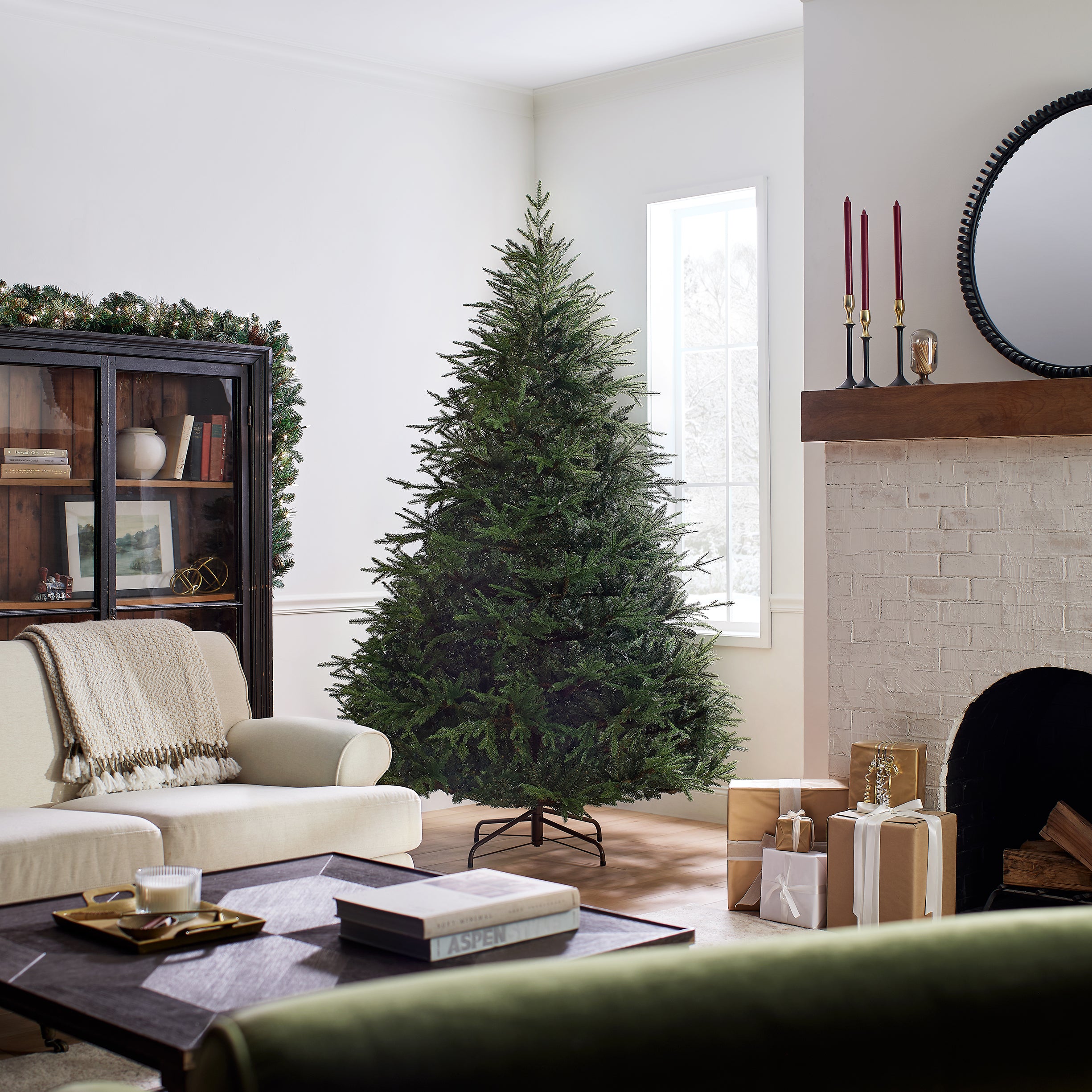 7.5 ft. Fraser Fir Christmas Tree - Premium Artificial Holiday Tree with Realistic Needles & Sturdy Stand | Perfect for Living Room, Office, or Holiday Decorations