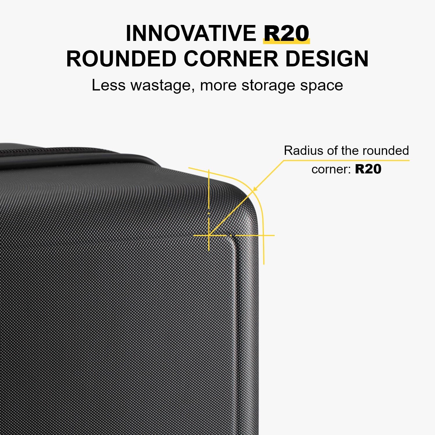 LEVEL8 3-Piece Hardshell Luggage Set (20/24/28 Inch) - Lightweight Spinner Suitcases with TSA Lock & Luminous Textured Design for Travel - Perfect for Business Trips, Vacations & International Travel - Black