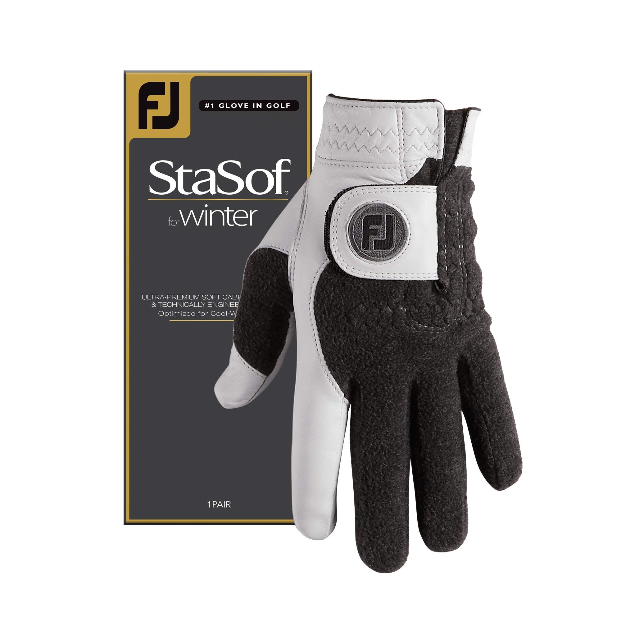 FootJoy StaSof Winter Golf Gloves for Men & Women - Premium Leather Cold Weather Gloves - Waterproof & Windproof for Comfortable Play in Snow & Rain