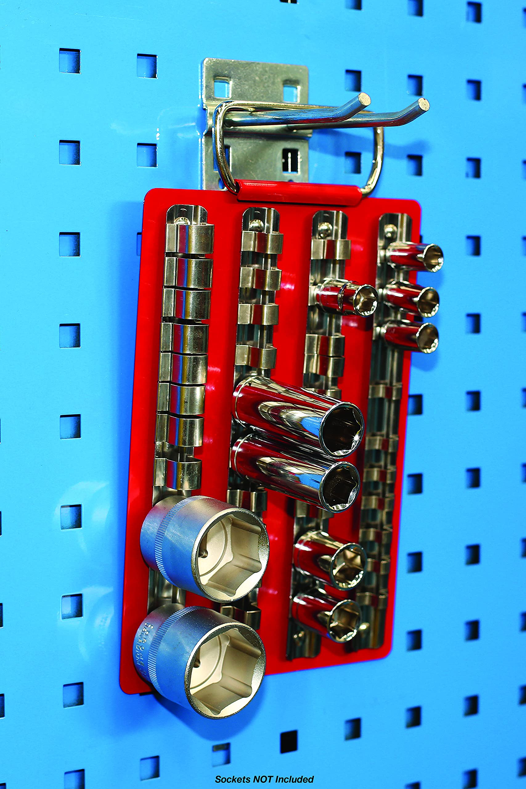 Laser 2789 Small Red Socket Rail Rack - Organize & Store Sockets for Automotive & DIY Tool Kits