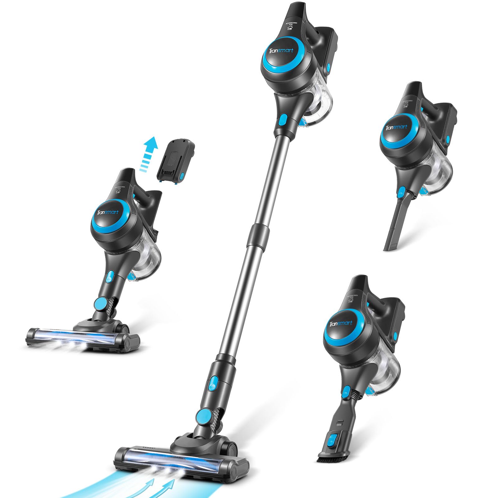 18Kpa Powerful Cordless Stick Vacuum Cleaner - Lightweight, 6-in-1 Rechargeable Handheld Vacuum with 40 Min Runtime - Ideal for Hard Floors & Pet Hair Cleaning in Home