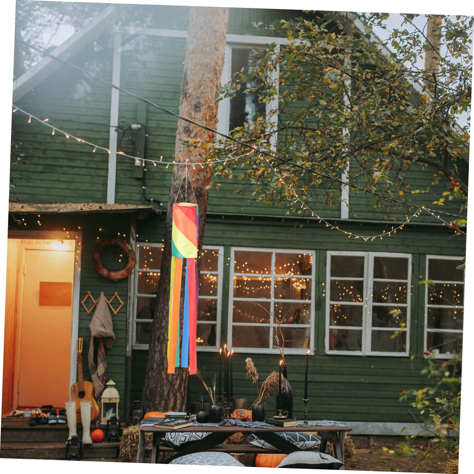 Rainbow Windshield Flag - IWOWHERO Outdoor Decorative Windsock for Yard, Garden & Car - Vibrant Seasonal Decor for Parties, Parades & Festivals