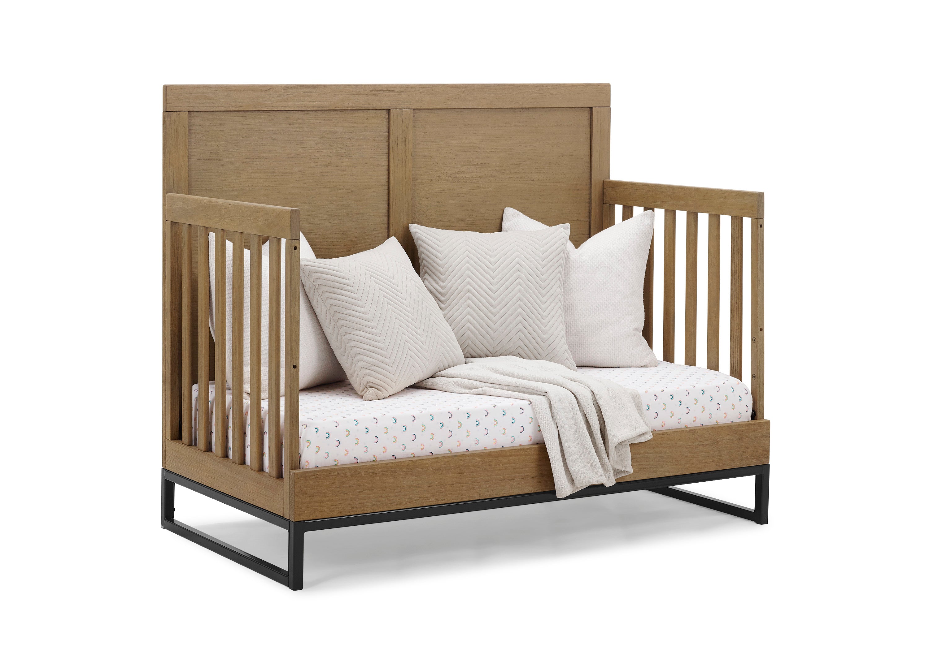 Foundry 6-in-1 Convertible Baby Crib - Toddler Bed, Daybed & Full Size Bed | Safe & Stylish Nursery Furniture for Newborns to Teens | Perfect for Small Spaces & Growing Families