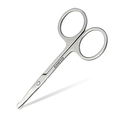 Premium Stainless Steel Nose Hair & Eyebrow Scissors - Professional Manicure & Facial Trimming Tweezers for Men & Women - Silver Makeup Beauty Tool (Pack of 1) - Perfect for Grooming, Salon & Personal Care