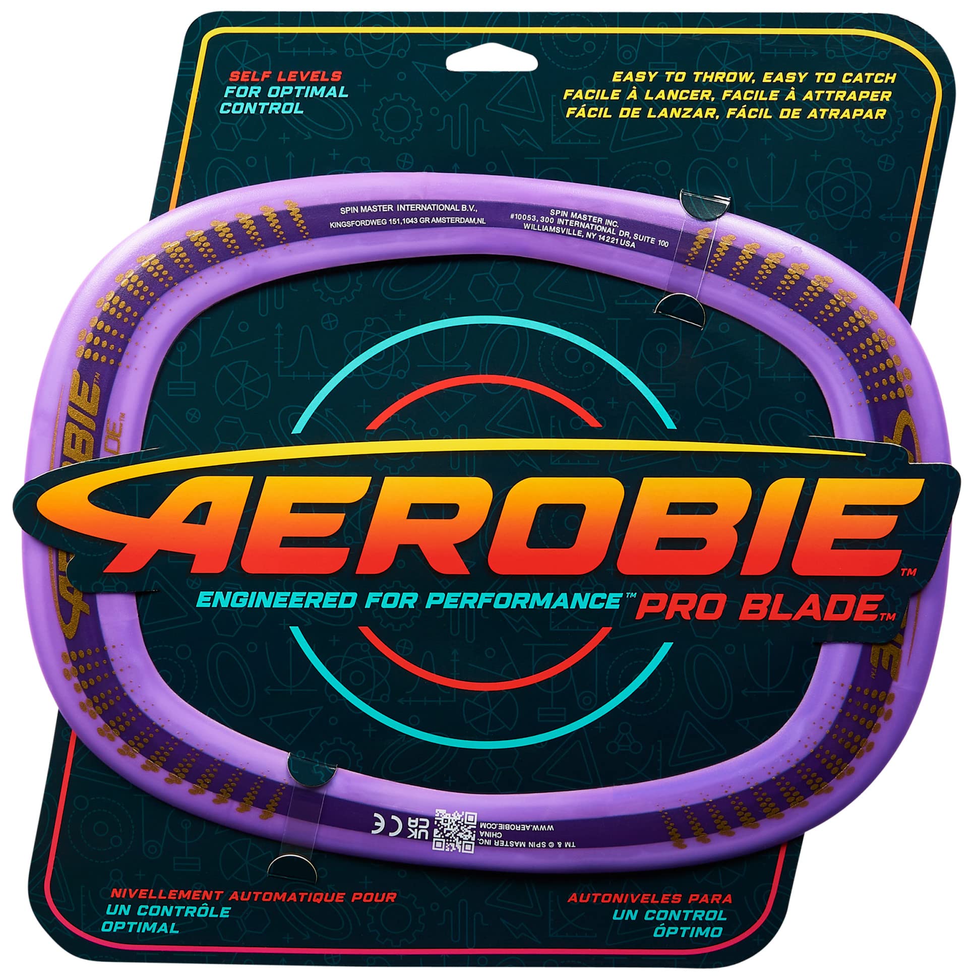 Aerobie Pro Blade Throw Ring - Lightweight Flying Disc for Kids & Adults, Perfect for Disc Golf, Backyard Games, Outdoor Activities - Fun Family Toy for Ages 5+ (Purple) | Great for Picnics, Beach Days & Park Play