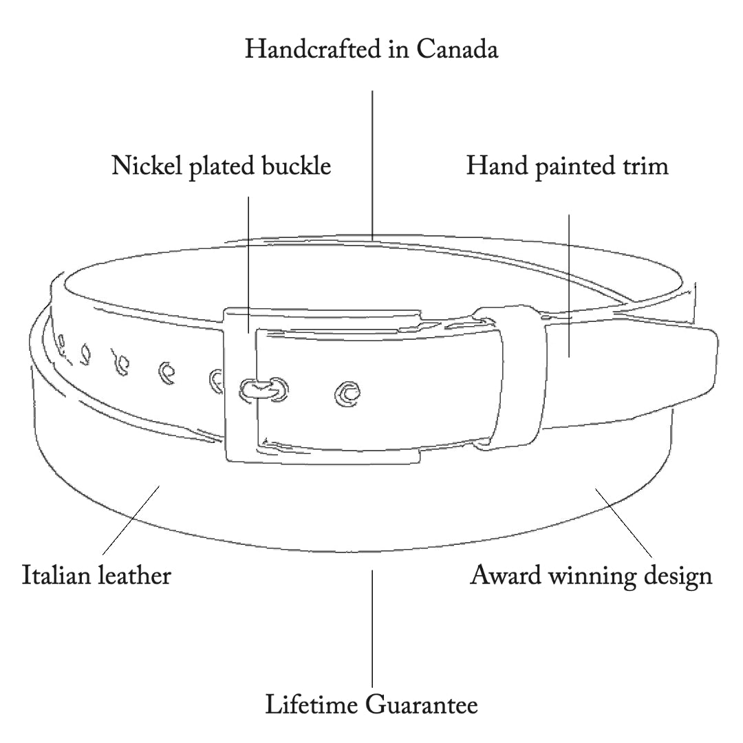 Genuine Brown Leather Belt with Tiqui Orange Trim & Keeper - Stylish & Durable Accessory for Men's Casual & Formal Outfits