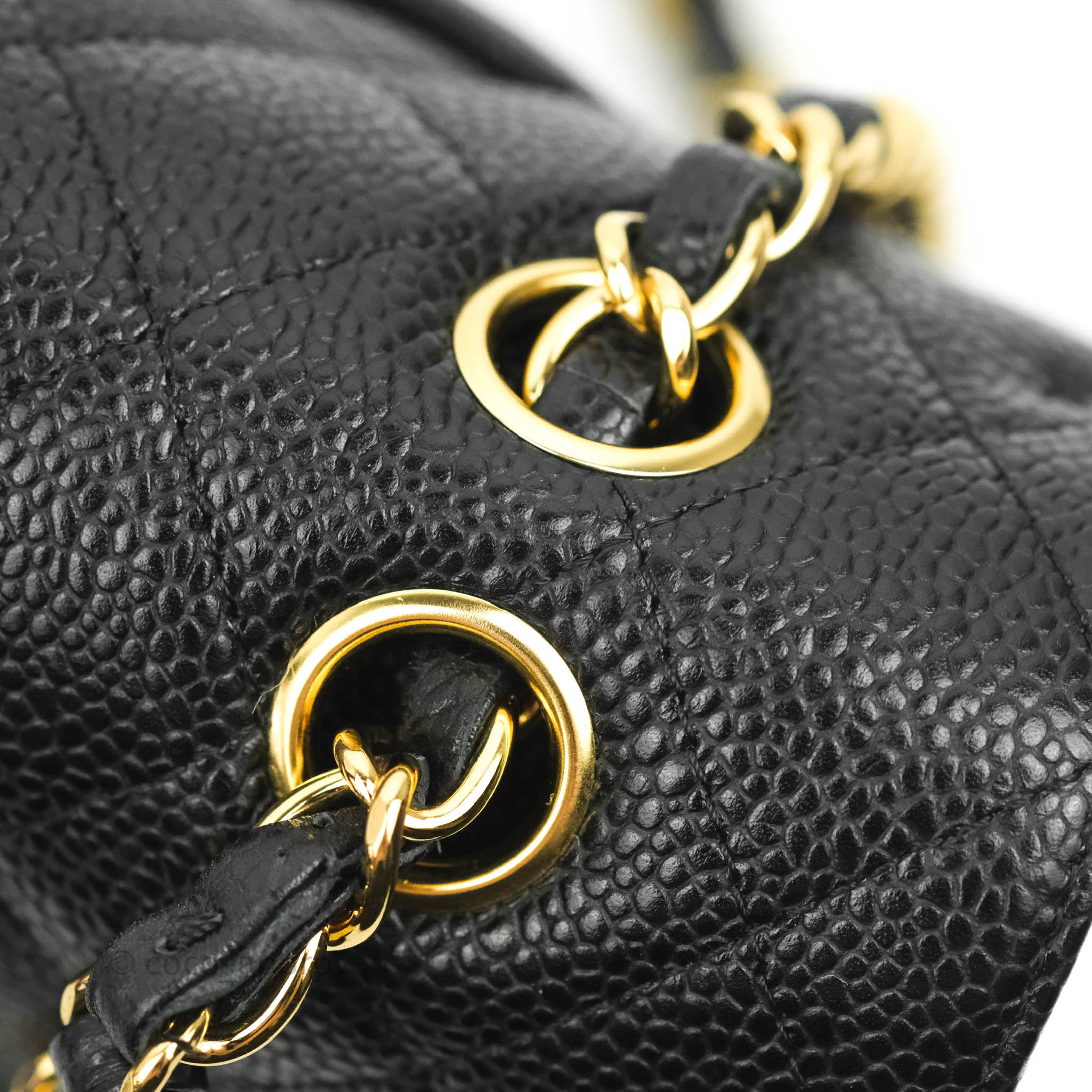 Chanel Classic M/L Medium Double Flap Bag in Black Caviar Leather with 24K Gold Hardware - Luxury Handbag for Women, Perfect for Evening Events & Special Occasions