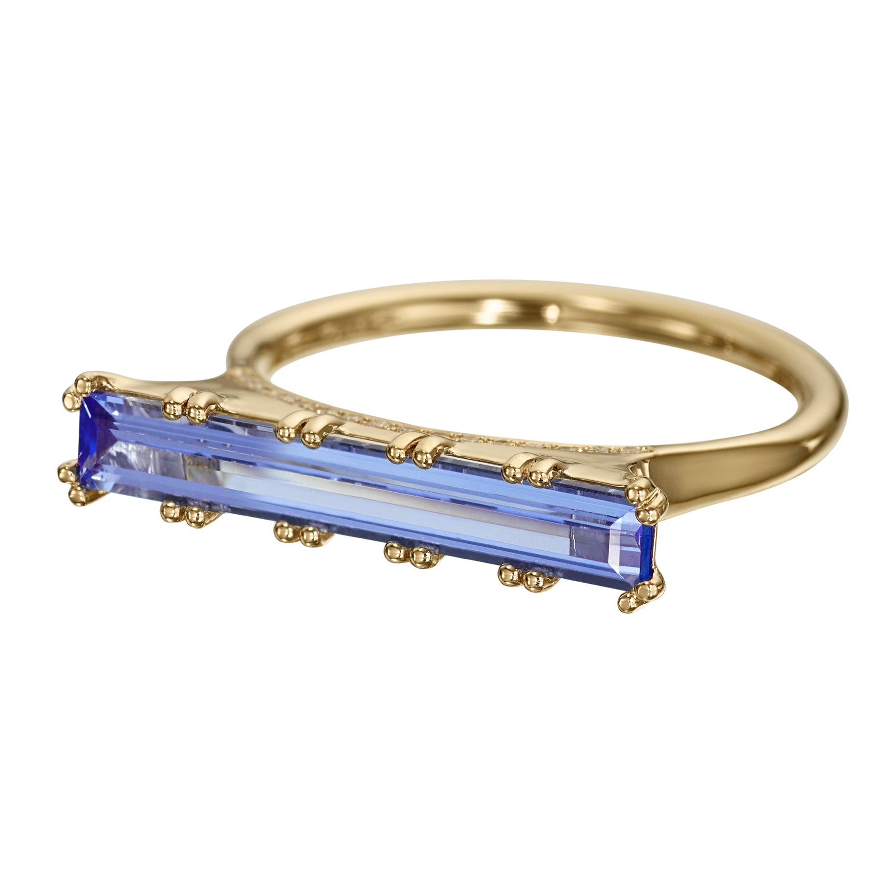 Lab Grown Sapphire Long Baguette Statement Ring for Women - Elegant Blue Gemstone Engagement & Wedding Jewelry - Perfect for Anniversary, Proposal & Special Occasions
