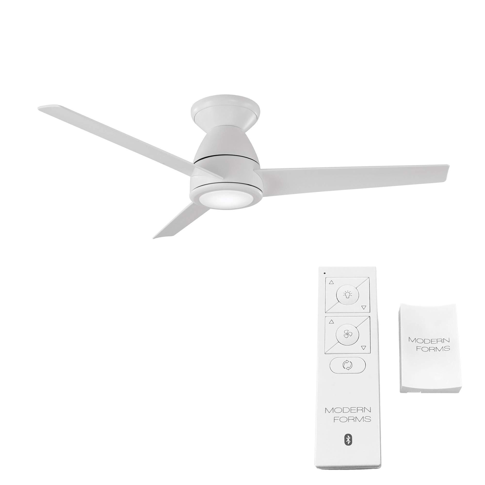 Tip Top Smart 44in 3-Blade Flush Mount Ceiling Fan with 3500K LED Light Kit & Remote Control - Works with Alexa, Google Assistant, Samsung Things, iOS & Android App - Perfect for Living Room, Bedroom, and Patio