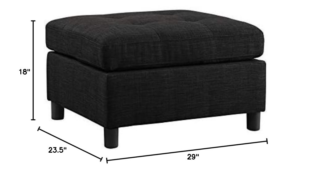 Modular Sectional Sofa Ottoman Bench - Dark Grey Footstool for Living Room & Entryway | Perfect for Relaxing, Extra Seating & Home Decor