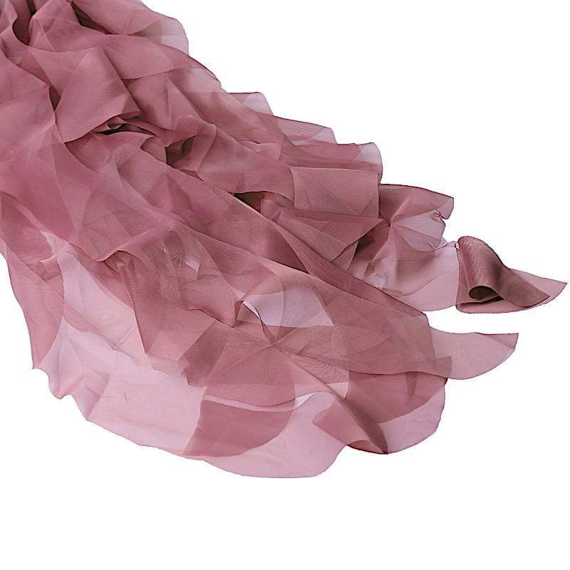 Elegant Premium Chair Cover with Curly Chiffon Ruffled Sashes - Perfect for Weddings, Banquets & Home Decor